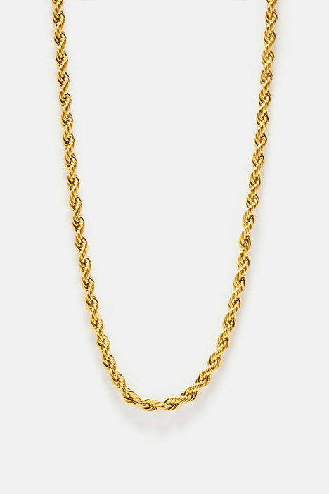 5mm Premium 18″ Rope Chain Necklace - Gold