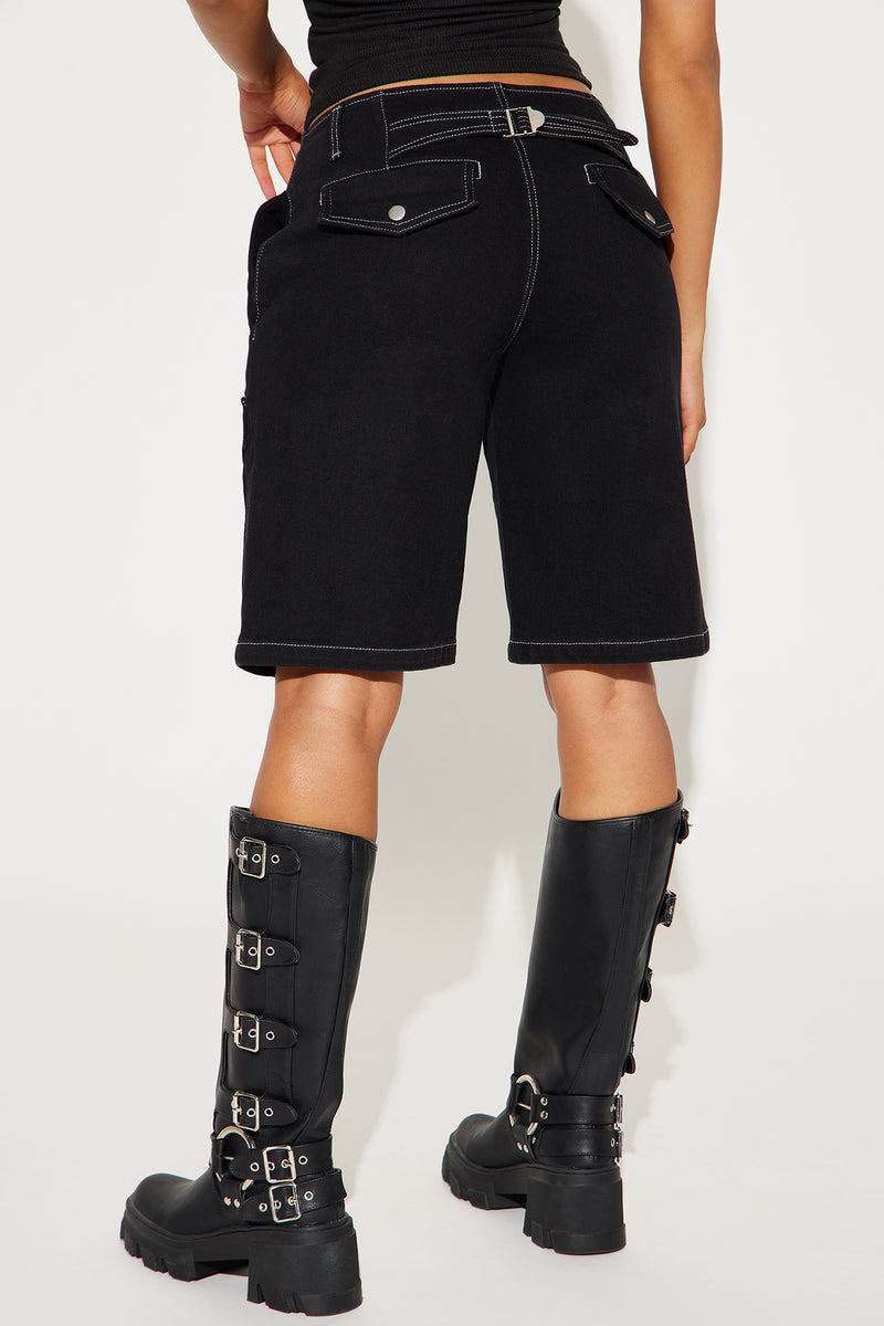 Ginny Cargo Short - Black | Fashion Nova, Shorts | Fashion Nova