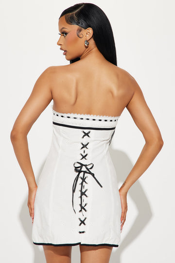 Mollie Lace Mini Dress - White, Fashion Nova, Dresses