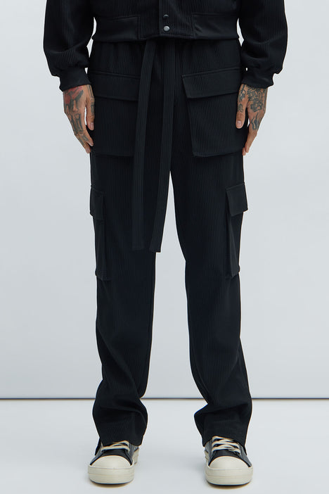 Jordan Textured Snap Cargo Pants - Black, Fashion Nova, Mens Pants
