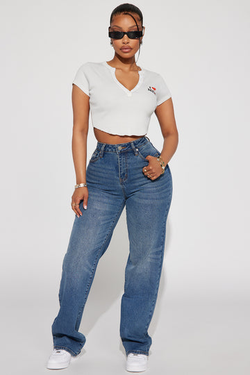 Remi Ripped Stretch Baggy Jeans - Medium Wash, Fashion Nova, Jeans