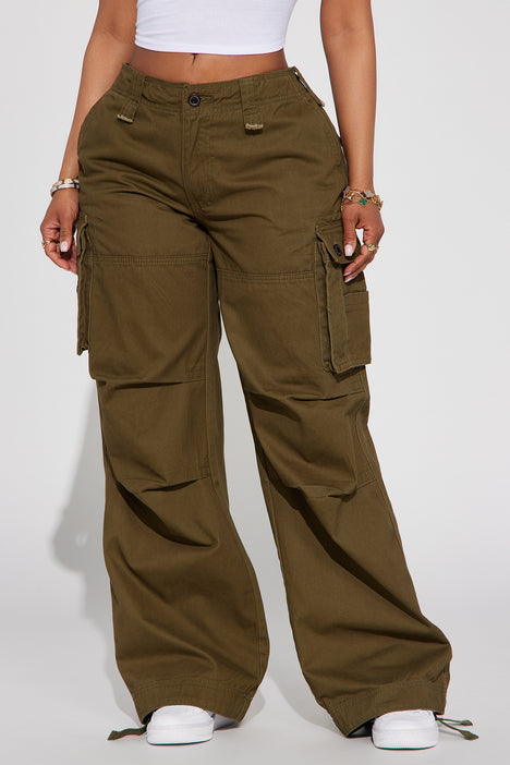 Rory Wide Leg Cargo Pant - Olive