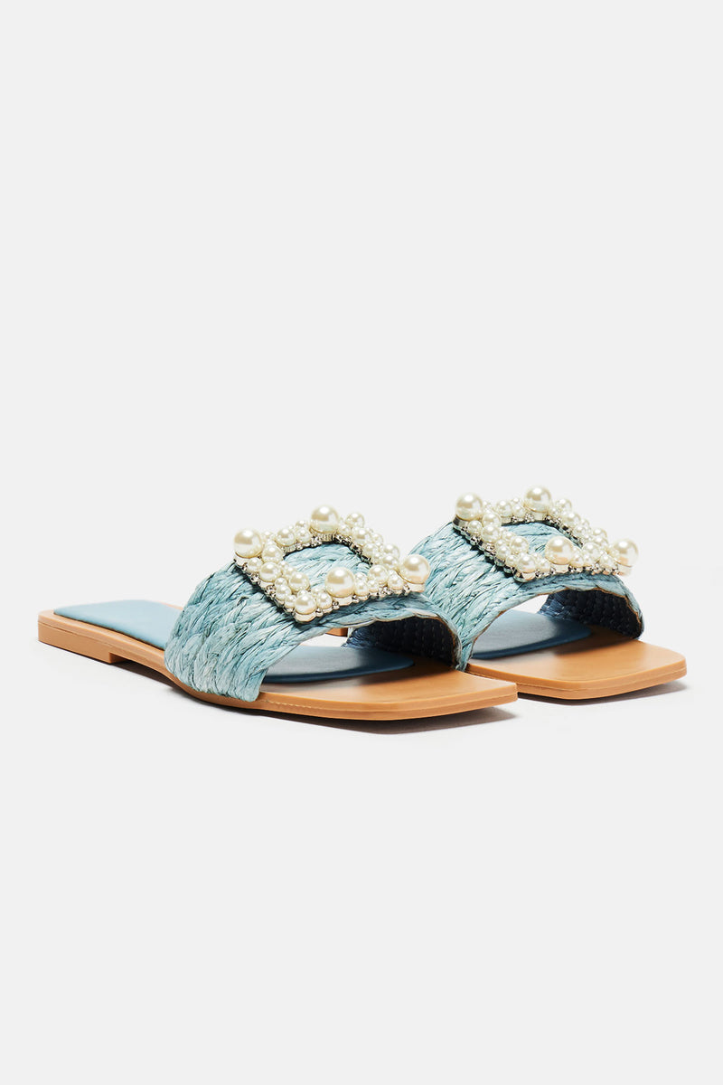 Kristy Pearl Detail Sandals - Blue | Fashion Nova, Shoes | Fashion Nova
