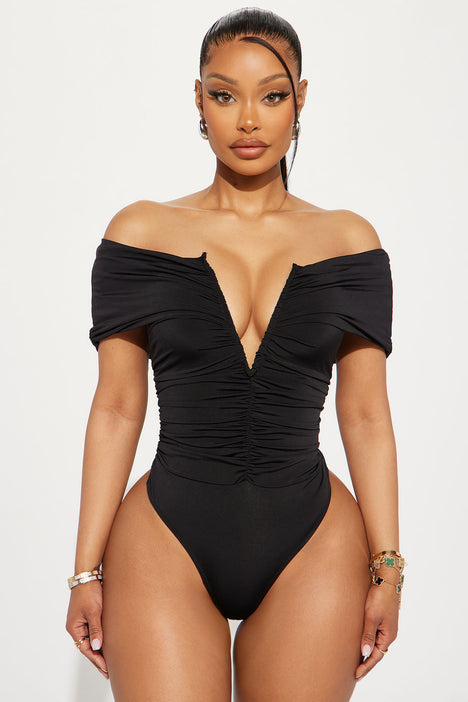 Womens Don't Think You Can Do Better Keyhole Bodysuit in Black Size Large  by Fashion Nova
