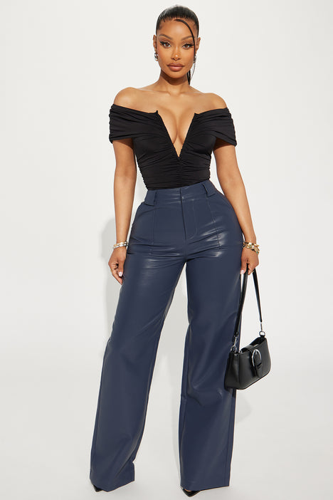 Michelle Ruched Bodysuit - Black, Fashion Nova, Bodysuits