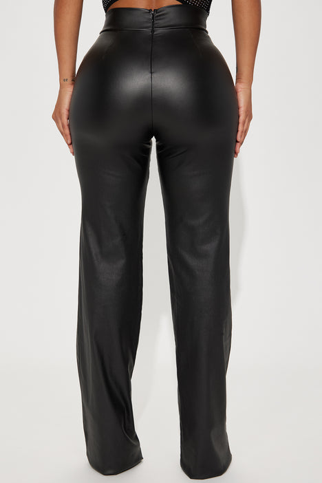 Victoria High Waisted Dress Pants Faux Leather 35 - Brown, Fashion Nova,  Pants