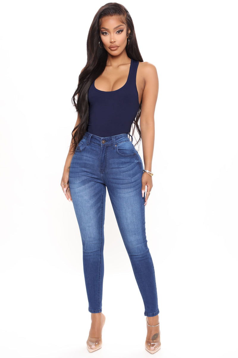 Divine Basic Tank Bodysuit Navy Fashion Nova Basic Tops And Bodysuits Fashion Nova 7359