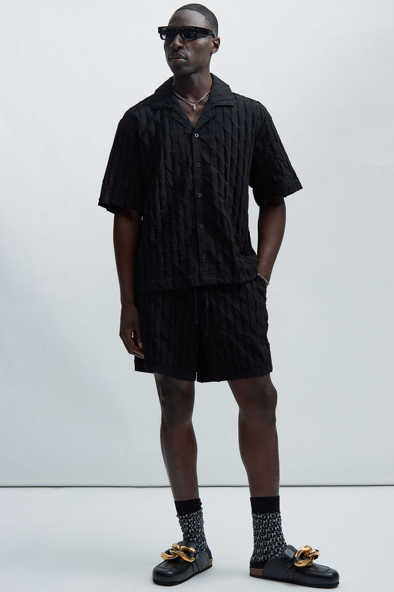Atticus Textured Shirt - Black | Fashion Nova, Mens Shirts | Fashion Nova