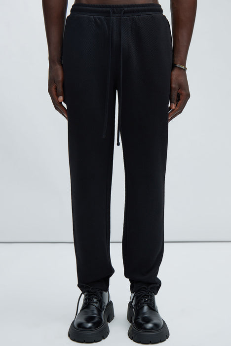 Kina Textured Knit Pants - Black