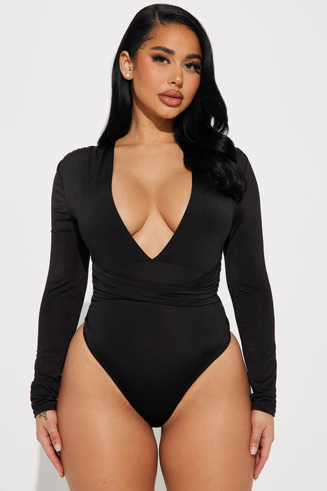 A Hot Mesh Bodysuit - Black