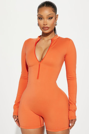 Halle  Seamless Bodycon Jumpsuit - Square Neck Long Sleeve (Ribbed)