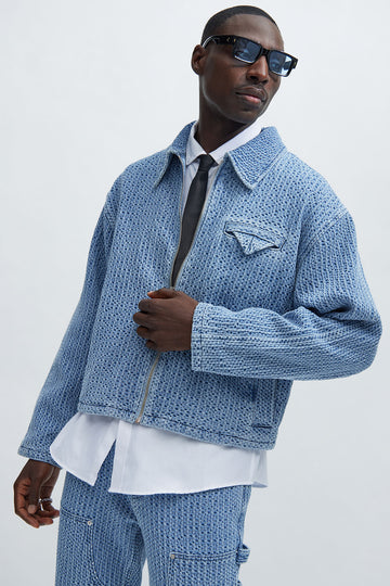 Stylish Distressed Denim Jacket by Fashion Nova