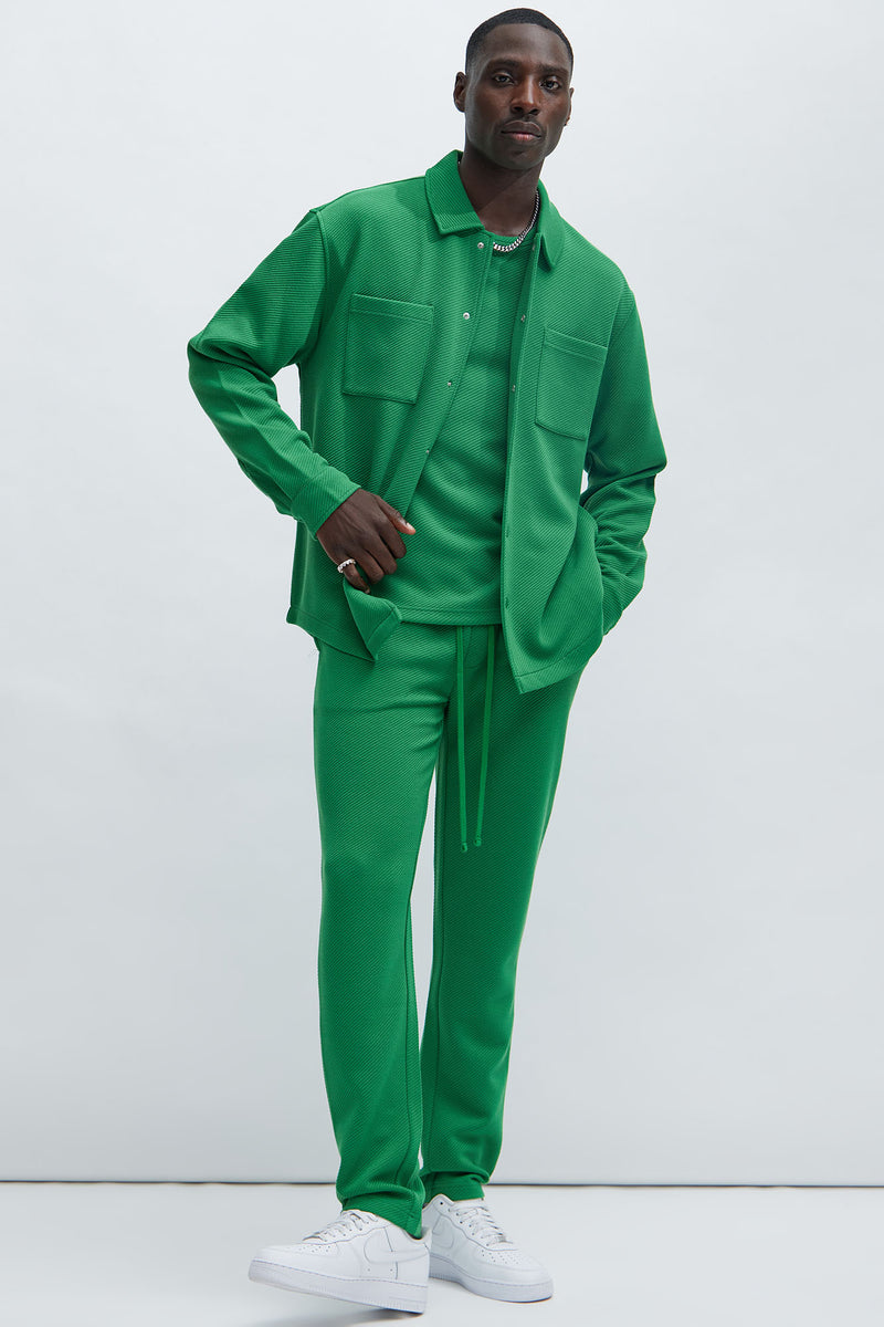 Kina Textured Long Sleeve Shirt - Green | Fashion Nova, Mens Shirts ...