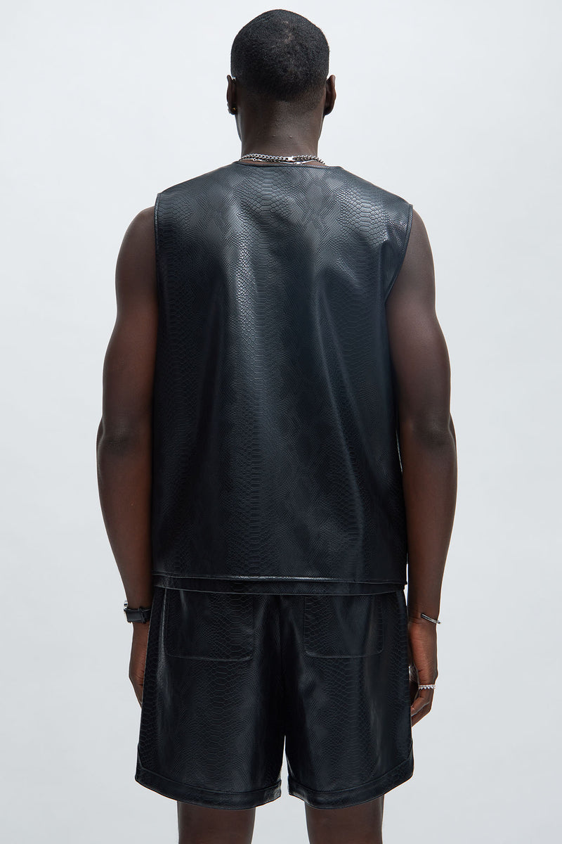 Sawyer Faux Python Vest - Black | Fashion Nova, Mens Jackets | Fashion Nova