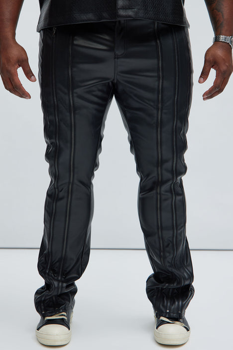 NWT FASHION NOVA Katiana Faux Leather Flare Pants Color Black Size S