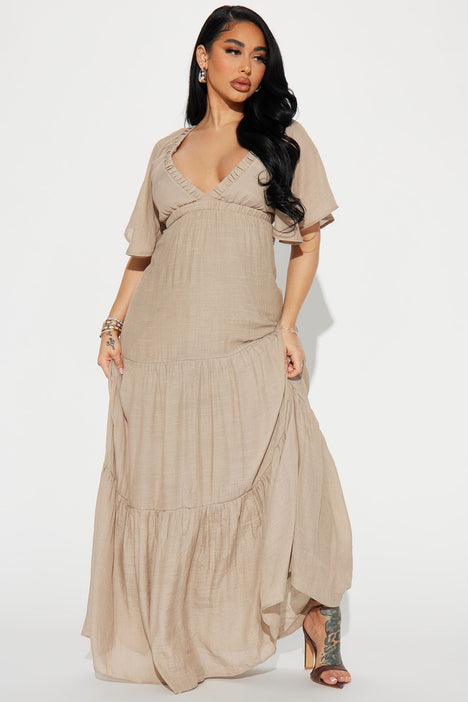 Buy Style State Ruched Waist Tiered Maxi Dress in Mocha 2024