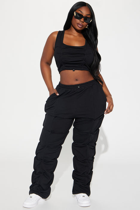 LEI Women's size 3x Plus Elastic Waistband Black Pants