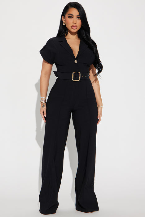 Need A Date Long Sleeve Jumpsuit - Black