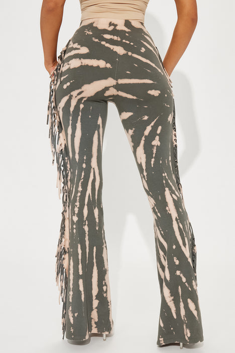 T-Party Mineral Wash Side Fringe Flair Pant