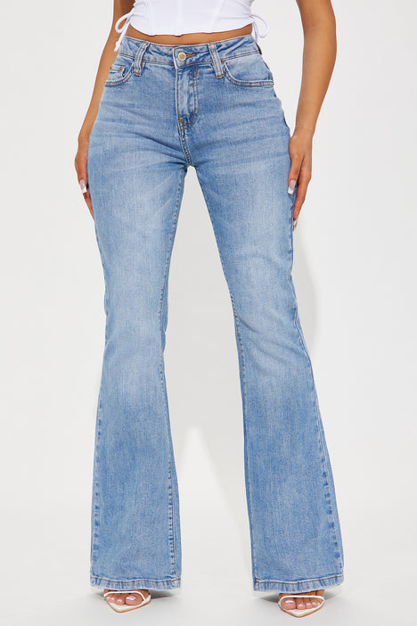 Fashion Nova Women's Jeans Plus Size 3X Blue Bell Bottom Bootcut 42x30  P1708 2