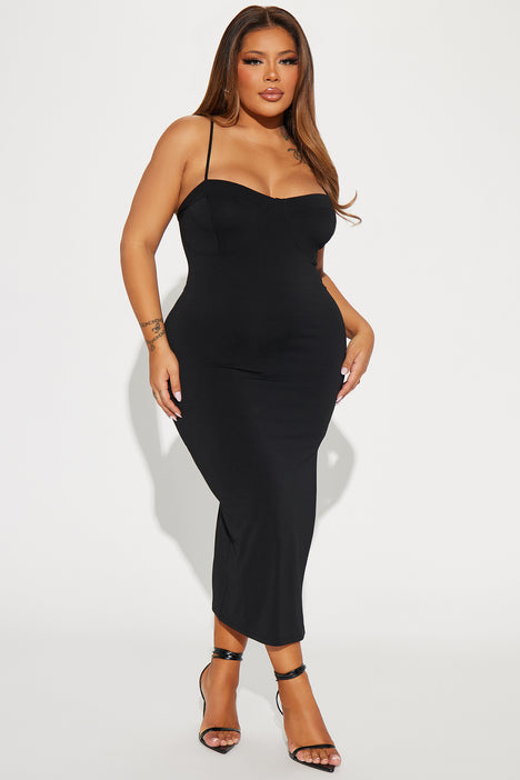 Diana Cami Midi Dress 11- Black, Fashion Nova, Dresses