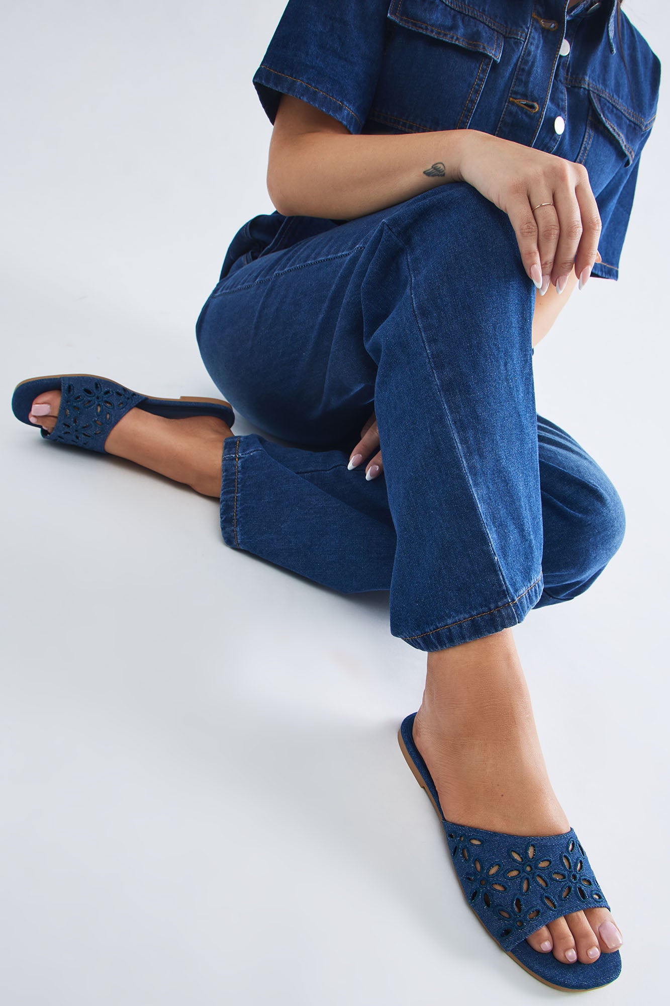 Doing Things Flat Sandals - Denim | Fashion Nova, Shoes | Fashion Nova