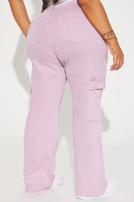 Vivichi Pink Loren Wide Leg Cargo Trousers