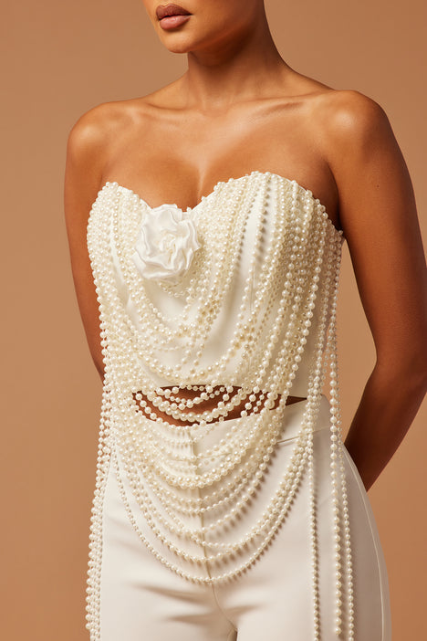 White Pearl Bead Embellished, Full Figure Bra 36DDD -  New Zealand