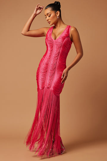 SELENE BANDEAU STRAPLESS MAXI DRESS WITH OVERLAY AND KNOT DETAIL