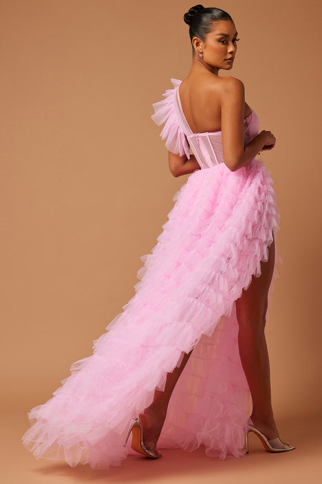 Fashion Nova Womens Dress Plus Size 1X Pink Tropical Ruffle Eliose