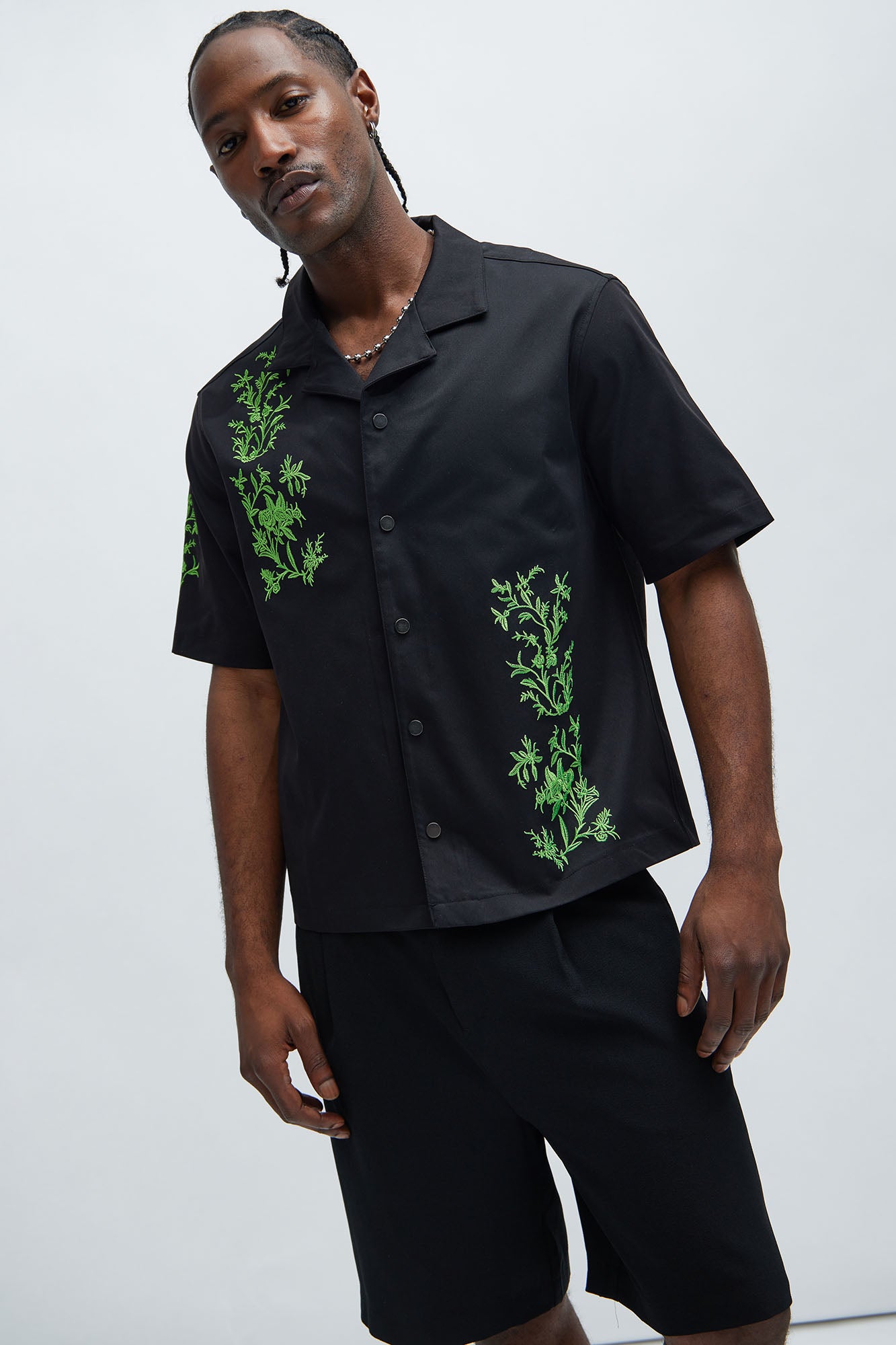 Alden Embroidered Shirt - Black | Fashion Nova, Mens Shirts 
