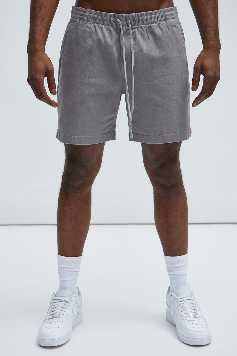Twill Volley Shorts - Grey | Fashion Nova, Mens Shorts | Fashion Nova