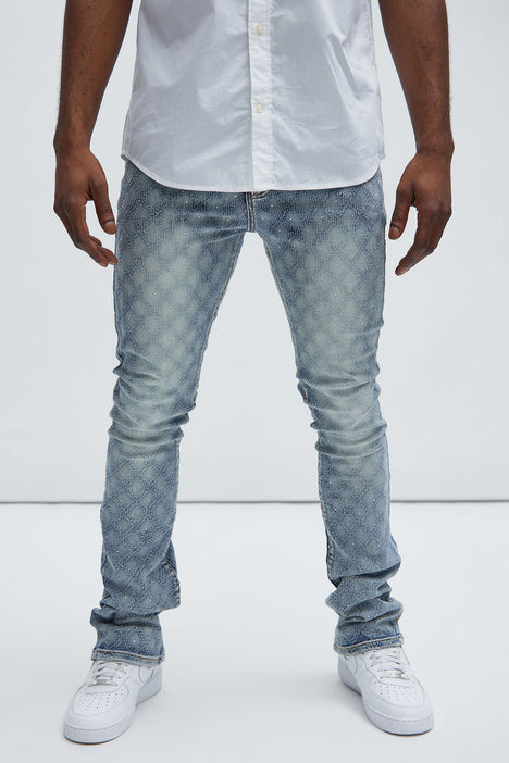 Flared Slim Jeans - Light denim blue - Men