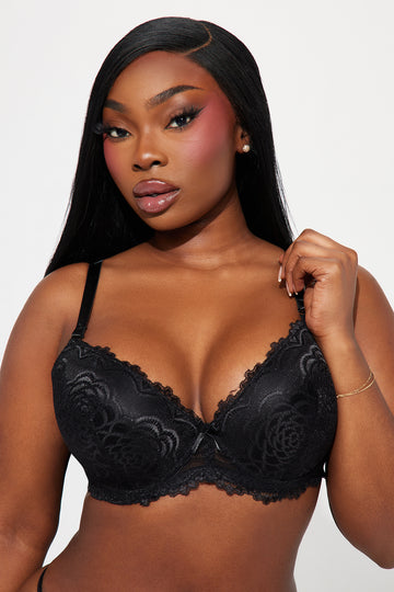 On The Daily Lace Push Up Bra - Black