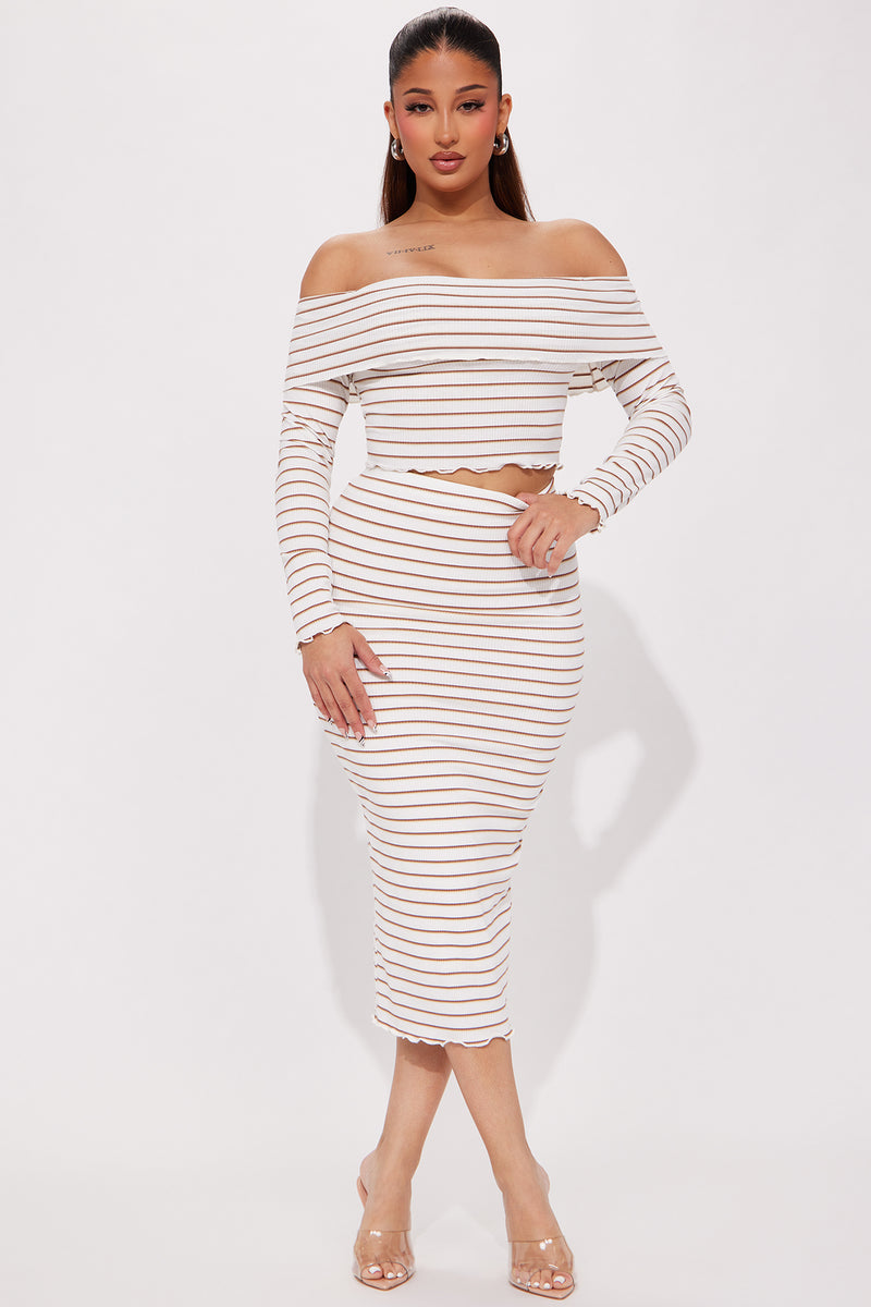 Lizzy Striped Skirt Set - White/combo | Fashion Nova, Matching Sets ...