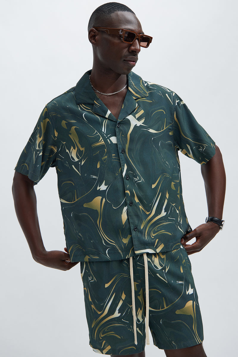 Macchiato Textured Shirt - Black/combo | Fashion Nova, Mens Woven Tops ...