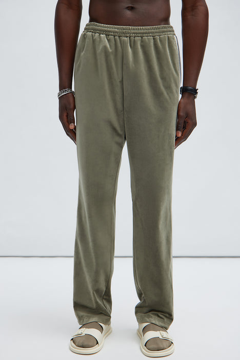 Up N' Down Velvet Track Pants - Olive | Fashion Nova, Mens Pants 