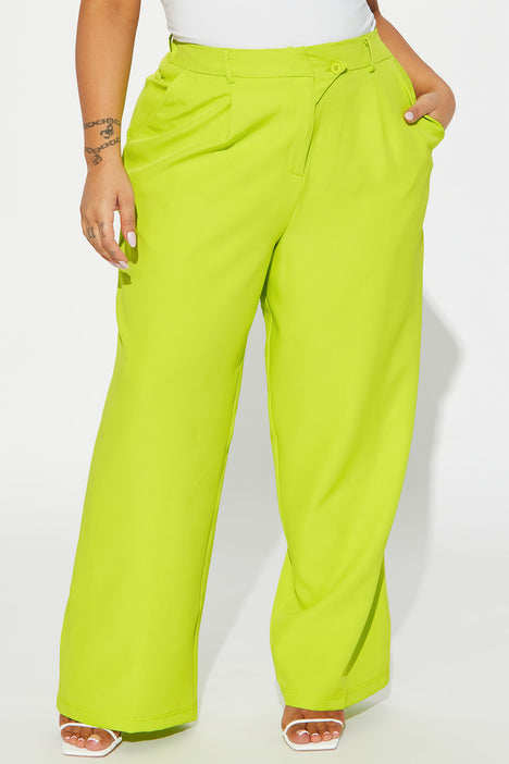 Green Wide-leg Pants for Women