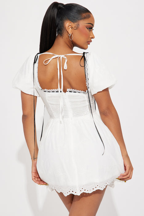 Aliza Ribbon Mini Dress - White | Fashion Nova, Dresses | Fashion Nova