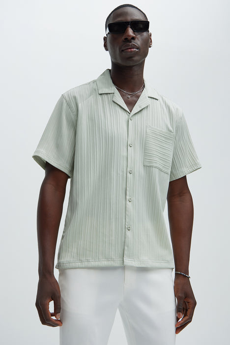 Dobby Textured Shirt - Sage | Fashion Nova, Mens Shirts | Fashion Nova
