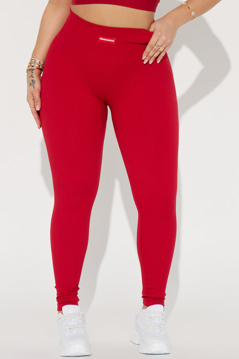 Fighter Ribbed Active Legging In Infinity Seamless - Red