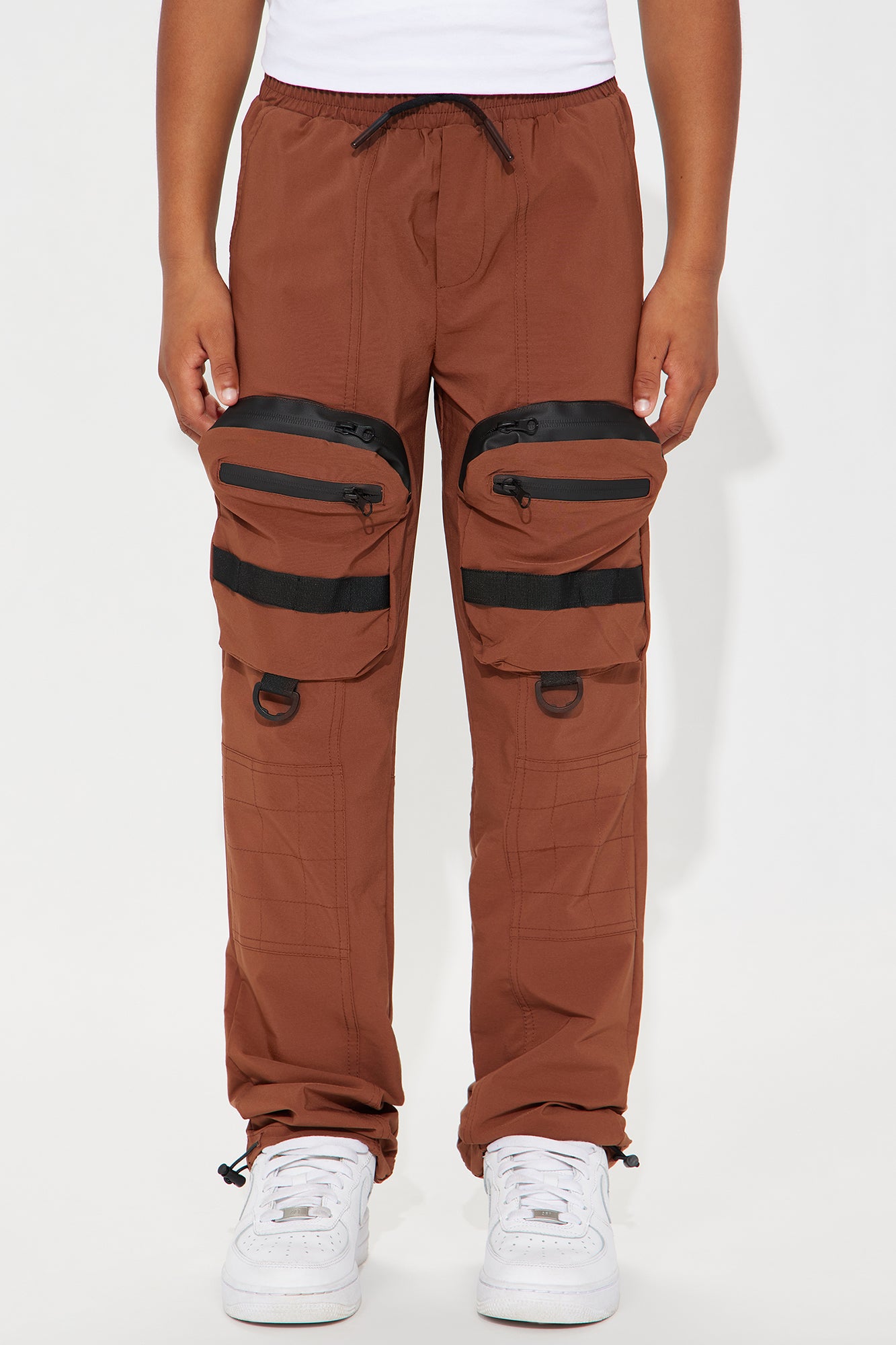 Nylon Cargo Pants Brown