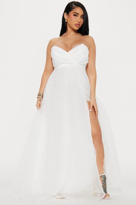 taffeta white dress size