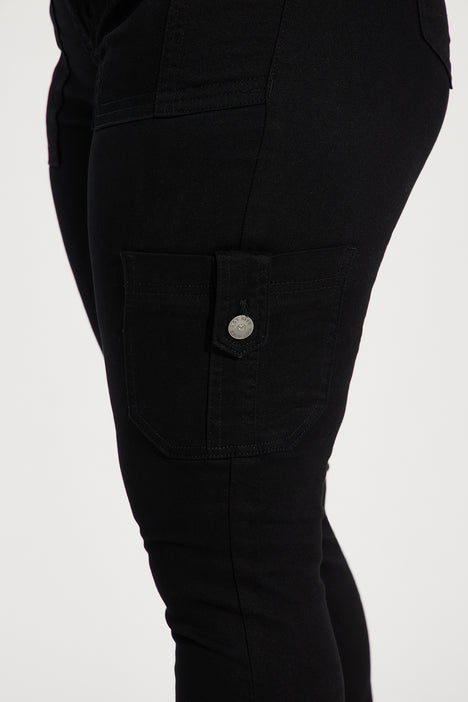 Leslie Cargo Skinny Pant - Black, Fashion Nova, Pants