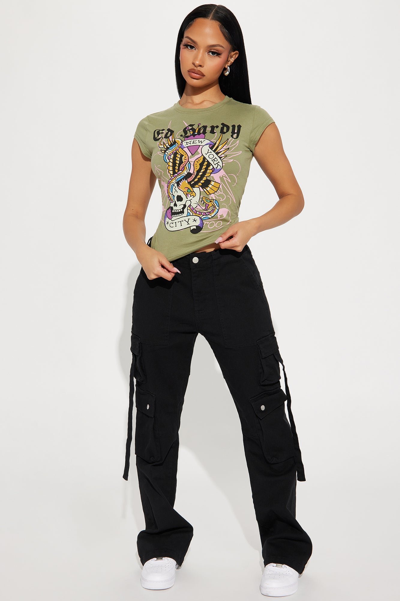 Be About It Flare Cargo Pant - Black, Fashion Nova, Pants