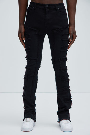 Good Vibes Paisley Patchwork Skinny Jeans - Black