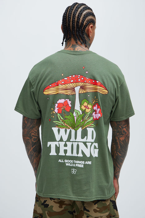 Men's Wild Thing Trip Short Sleeve Tee Shirt in Sage Size 3XL by Fashion Nova | Fashion Nova