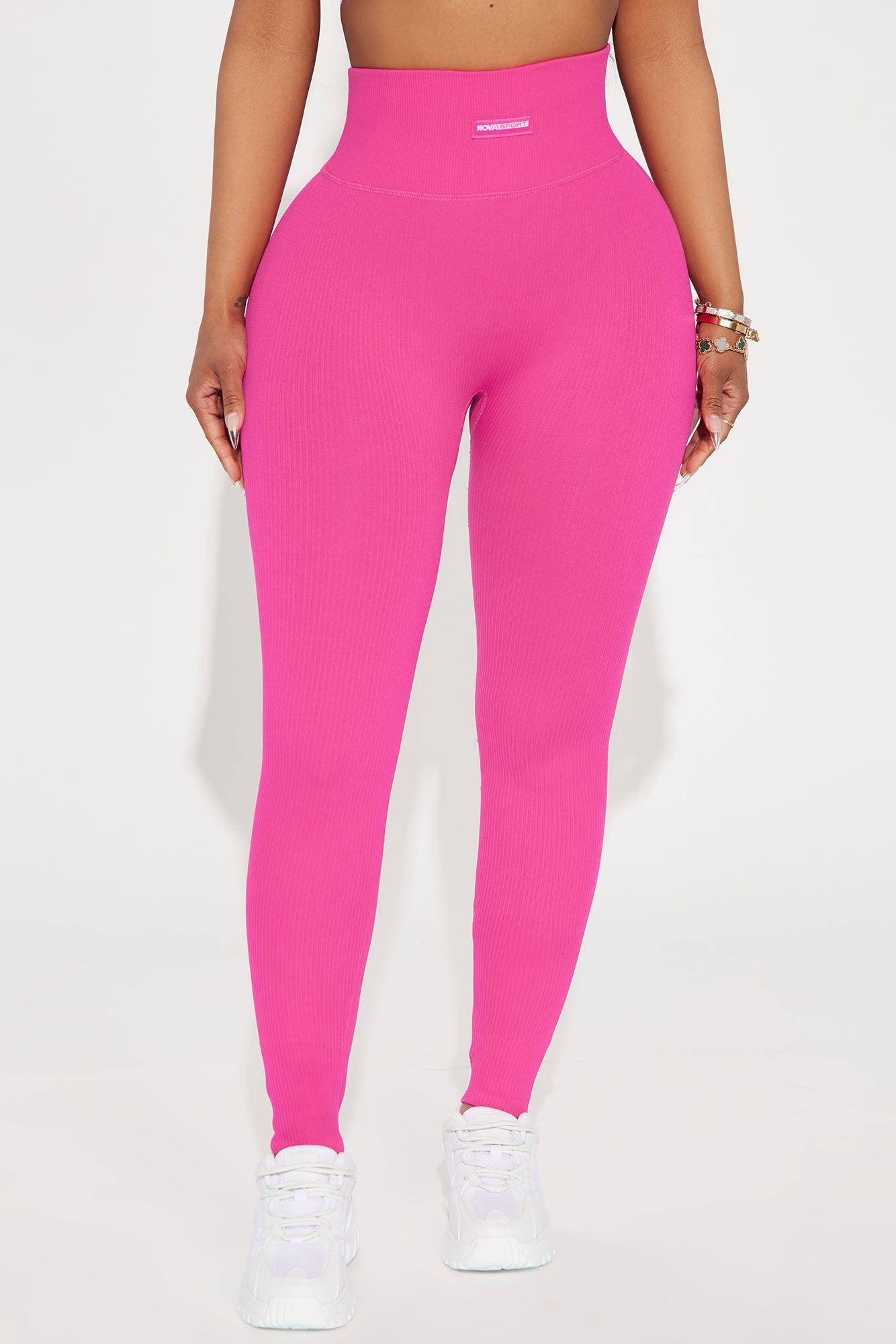 Fighter Ribbed Active Legging In Infinity Seamless - Fuchsia