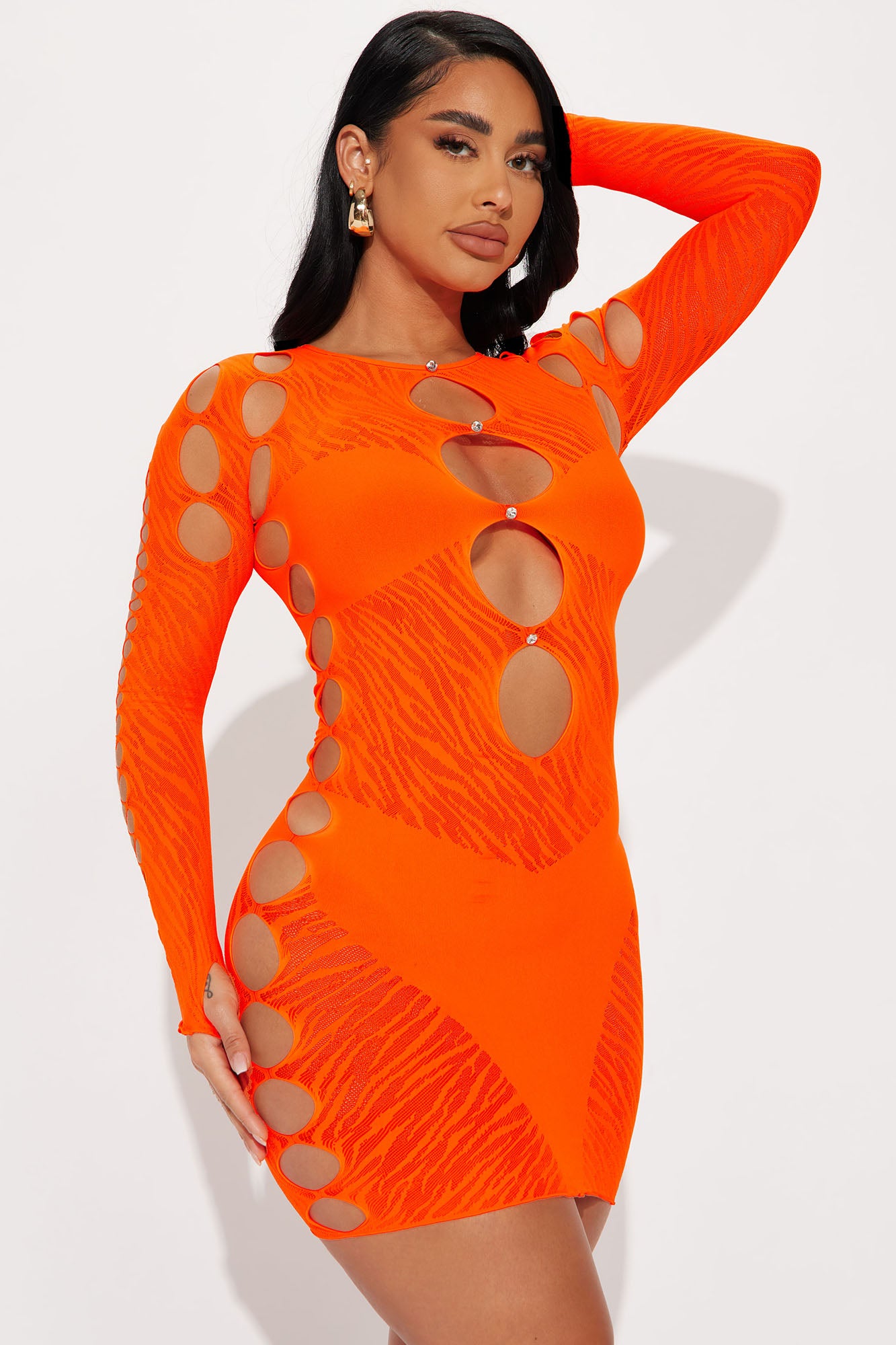 So Seamless Mini Dress - Neon Orange, Fashion Nova, Dresses