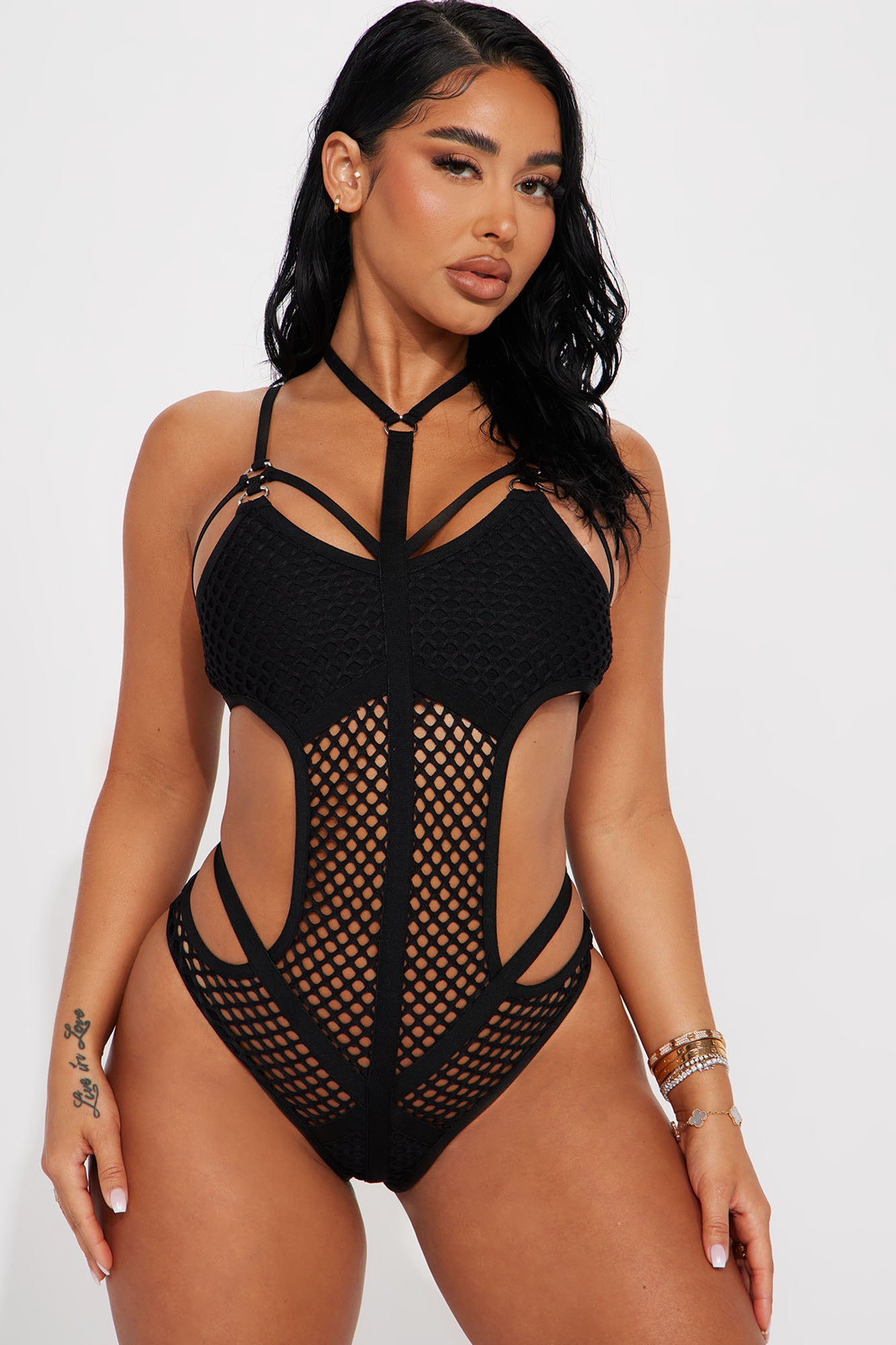 Shark Cage 1 Piece Swimsuit Black